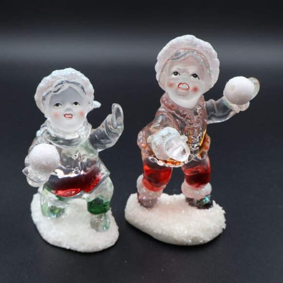 Heritage Mint Holiday Ice Sculptures Snowballs Children Christmas Acrylic - Picture 4 of 7